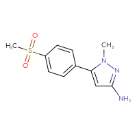 Chemical structure of 5-(4-methanesulfonylphenyl)-1-methyl-1H-pyrazol-3-amine - CSSB00126069437
