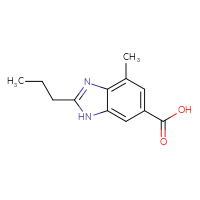 Chemical structure of 4-methyl-2-propyl-1H-1,3-benzodiazole-6-carboxylic acid - CSSB00000049051
