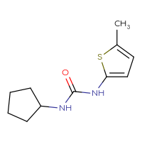Chemical structure of 1-cyclopentyl-3-(5-methylthiophen-2-yl)urea - CSSB01992208381