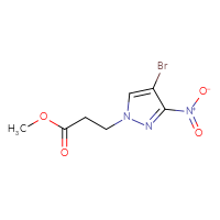 Chemical structure of methyl 3-(4-bromo-3-nitro-1H-pyrazol-1-yl)propanoate - CSSB00011426579