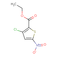 Chemical structure of ethyl 3-chloro-5-nitrothiophene-2-carboxylate - CSSB06656155506