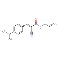 Chemical structure of 2-cyano-N-(prop-2-en-1-yl)-3-[4-(propan-2-yl)phenyl]prop-2-enamide - CSSB00026468914