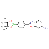 Chemical structure of 2-[4-(4,4,5,5-tetramethyl-1,3,2-dioxaborolan-2-yl)phenyl]-1,3-benzoxazol-6-amine - CSSB00121573075