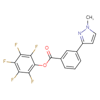 Chemical structure of 2,3,4,5,6-pentafluorophenyl 3-(1-methyl-1H-pyrazol-3-yl)benzoate - CSSB00020620034