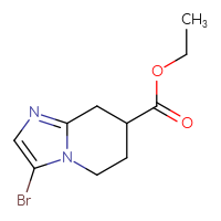 Chemical structure of ethyl 3-bromo-5H,6H,7H,8H-imidazo[1,2-a]pyridine-7-carboxylate - CSSB00021252201