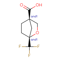Chemical structure of rac-(1R,4R)-1-(trifluoromethyl)-2-oxabicyclo[2.2.1]heptane-4-carboxylic acid - CSSB20620691522