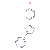 Chemical structure of 4-[2-(pyridin-4-yl)-1,3-thiazol-4-yl]phenol - CSSB00103158221