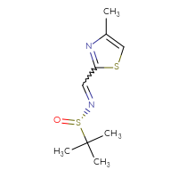 Chemical structure of (S)-2-methyl-N-[(4-methyl-1,3-thiazol-2-yl)methylidene]propane-2-sulfinamide - CSSB00019657798