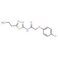 Chemical structure of 2-(4-chlorophenoxy)-N-(5-propyl-1,3,4-thiadiazol-2-yl)acetamide - CSSB00046255405
