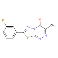 Chemical structure of 7-(3-fluorophenyl)-3-methyl-4H-[1,3,4]thiadiazolo[2,3-c][1,2,4]triazin-4-one - CSSB00121606676