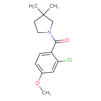 Chemical structure of 1-(2-chloro-4-methoxybenzoyl)-3,3-dimethylpyrrolidine - CSSB02005443525