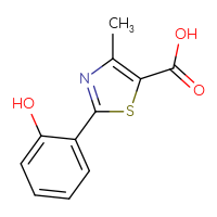 Chemical structure of 2-(2-hydroxyphenyl)-4-methyl-1,3-thiazole-5-carboxylic acid - CSSB00019264221