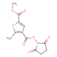 Chemical structure of 4-(2,5-dioxopyrrolidin-1-yl) 2-methyl 5-methylthiophene-2,4-dicarboxylate - CSSB20269534950