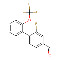 Chemical structure of 2-fluoro-2'-(trifluoromethoxy)-[1,1'-biphenyl]-4-carbaldehyde - CSSB00054719968