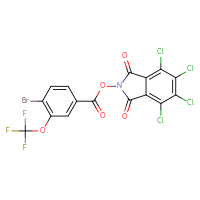 Chemical structure of 4,5,6,7-tetrachloro-1,3-dioxo-2,3-dihydro-1H-isoindol-2-yl 4-bromo-3-(trifluoromethoxy)benzoate - CSSB20270437486