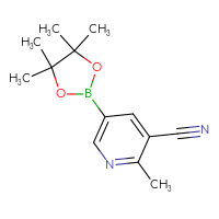 Chemical structure of 2-methyl-5-(4,4,5,5-tetramethyl-1,3,2-dioxaborolan-2-yl)pyridine-3-carbonitrile - CSSB00010036740