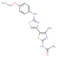 Chemical structure of N-(5-{2-[(4-ethoxyphenyl)amino]-1,3-thiazol-4-yl}-4-methyl-1,3-thiazol-2-yl)acetamide - CSSB03436643446