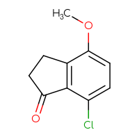 Chemical structure of 7-chloro-4-methoxy-2,3-dihydro-1H-inden-1-one - CSSB00000095646
