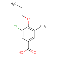 Chemical structure of 3-chloro-5-methyl-4-propoxybenzoic acid - CSSB14924033429