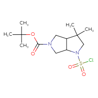 Chemical structure of tert-butyl 1-(chlorosulfonyl)-3,3-dimethyl-octahydropyrrolo[3,4-b]pyrrole-5-carboxylate - CSSB06826721029