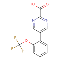 Chemical structure of 5-[2-(trifluoromethoxy)phenyl]pyrimidine-2-carboxylic acid - CSSB00159421201