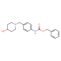 Chemical structure of benzyl N-{4-[(4-hydroxypiperidin-1-yl)methyl]phenyl}carbamate - CSSB03496568871