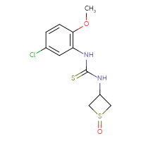 Chemical structure of 1-(5-chloro-2-methoxyphenyl)-3-(1-oxo-1λ⁴-thietan-3-yl)thiourea - CSSB21432495720