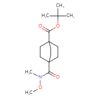 Chemical structure of tert-butyl 4-[methoxy(methyl)carbamoyl]bicyclo[2.2.2]octane-1-carboxylate - CSSB21151591668