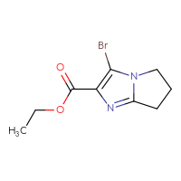 Chemical structure of ethyl 3-bromo-5H,6H,7H-pyrrolo[1,2-a]imidazole-2-carboxylate - CSSB00021391688