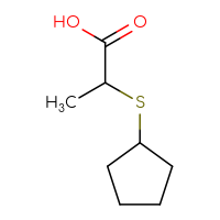Chemical structure of 2-(cyclopentylsulfanyl)propanoic acid - CSSB00011214519