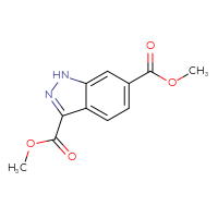 Chemical structure of 3,6-dimethyl 1H-indazole-3,6-dicarboxylate - CSSB06773902951