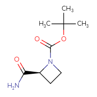 Chemical structure of tert-butyl (2S)-2-carbamoylazetidine-1-carboxylate - CSSB00015305033
