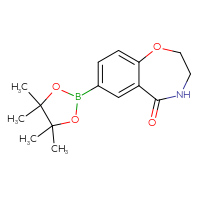 Chemical structure of 7-(4,4,5,5-tetramethyl-1,3,2-dioxaborolan-2-yl)-2,3,4,5-tetrahydro-1,4-benzoxazepin-5-one - CSSB00010126897