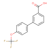 Chemical structure of 4'-(trifluoromethoxy)-[1,1'-biphenyl]-3-carboxylic acid - CSSB00020613849