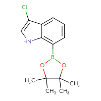 Chemical structure of 3-chloro-7-(4,4,5,5-tetramethyl-1,3,2-dioxaborolan-2-yl)-1H-indole - CSSB00010291121