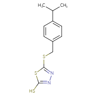 Chemical structure of 5-({[4-(propan-2-yl)phenyl]methyl}sulfanyl)-1,3,4-thiadiazole-2-thiol - CSSB00000689700