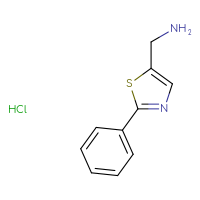 Chemical structure of 1-(2-phenyl-1,3-thiazol-5-yl)methanamine hydrochloride - CSSB00000765679