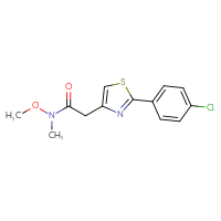 Chemical structure of 2-[2-(4-chlorophenyl)-1,3-thiazol-4-yl]-N-methoxy-N-methylacetamide - CSSB02019935430
