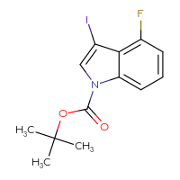 Chemical structure of tert-butyl 4-fluoro-3-iodo-1H-indole-1-carboxylate - CSSB00160554555