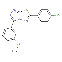 Chemical structure of 6-(4-chlorophenyl)-3-(3-methoxyphenyl)-[1,2,4]triazolo[3,4-b][1,3,4]thiadiazole - CSSB00132342231