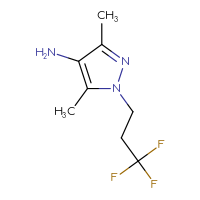 Chemical structure of 3,5-dimethyl-1-(3,3,3-trifluoropropyl)-1H-pyrazol-4-amine - CSSB00012104561