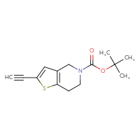Chemical structure of tert-butyl 2-ethynyl-4H,5H,6H,7H-thieno[3,2-c]pyridine-5-carboxylate - CSSB00161112451