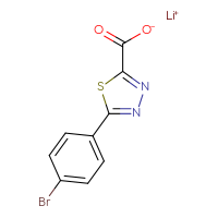Chemical structure of lithium(1+) 5-(4-bromophenyl)-1,3,4-thiadiazole-2-carboxylate - CSSB21332080658