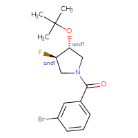 Chemical structure of rac-(3R,4R)-1-(3-bromobenzoyl)-3-(tert-butoxy)-4-fluoropyrrolidine - CSSB17485602764