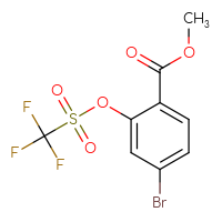 Chemical structure of methyl 4-bromo-2-(trifluoromethanesulfonyloxy)benzoate - CSSB02126549166