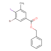 Chemical structure of benzyl 3-bromo-4-iodo-5-methylbenzoate - CSSB02126092276