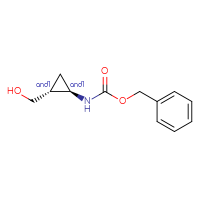 Chemical structure of rac-benzyl N-[(1R,2R)-2-(hydroxymethyl)cyclopropyl]carbamate - CSSB02125608425