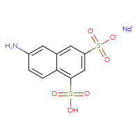 Chemical structure of sodium 7-amino-4-sulfonaphthalene-2-sulfonate - CSSB00132313648