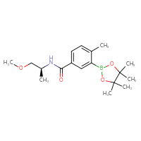 Chemical structure of N-[(2S)-1-methoxypropan-2-yl]-4-methyl-3-(4,4,5,5-tetramethyl-1,3,2-dioxaborolan-2-yl)benzamide - CSSB00265628937