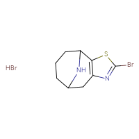 Chemical structure of 4-bromo-3-thia-5,12-diazatricyclo[6.3.1.0²,⁶]dodeca-2(6),4-diene hydrobromide - CSSB20621661756